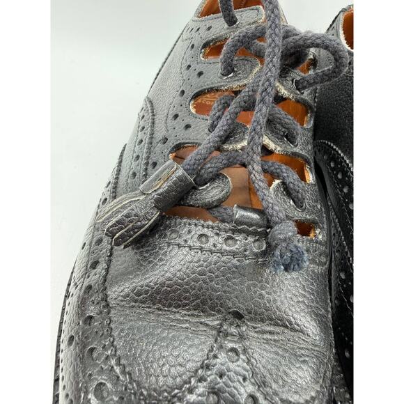 Vintage Keltic Scottish Ghillie Brogue Shoes Black Leather UK 6 US 7 Britain main image 6
